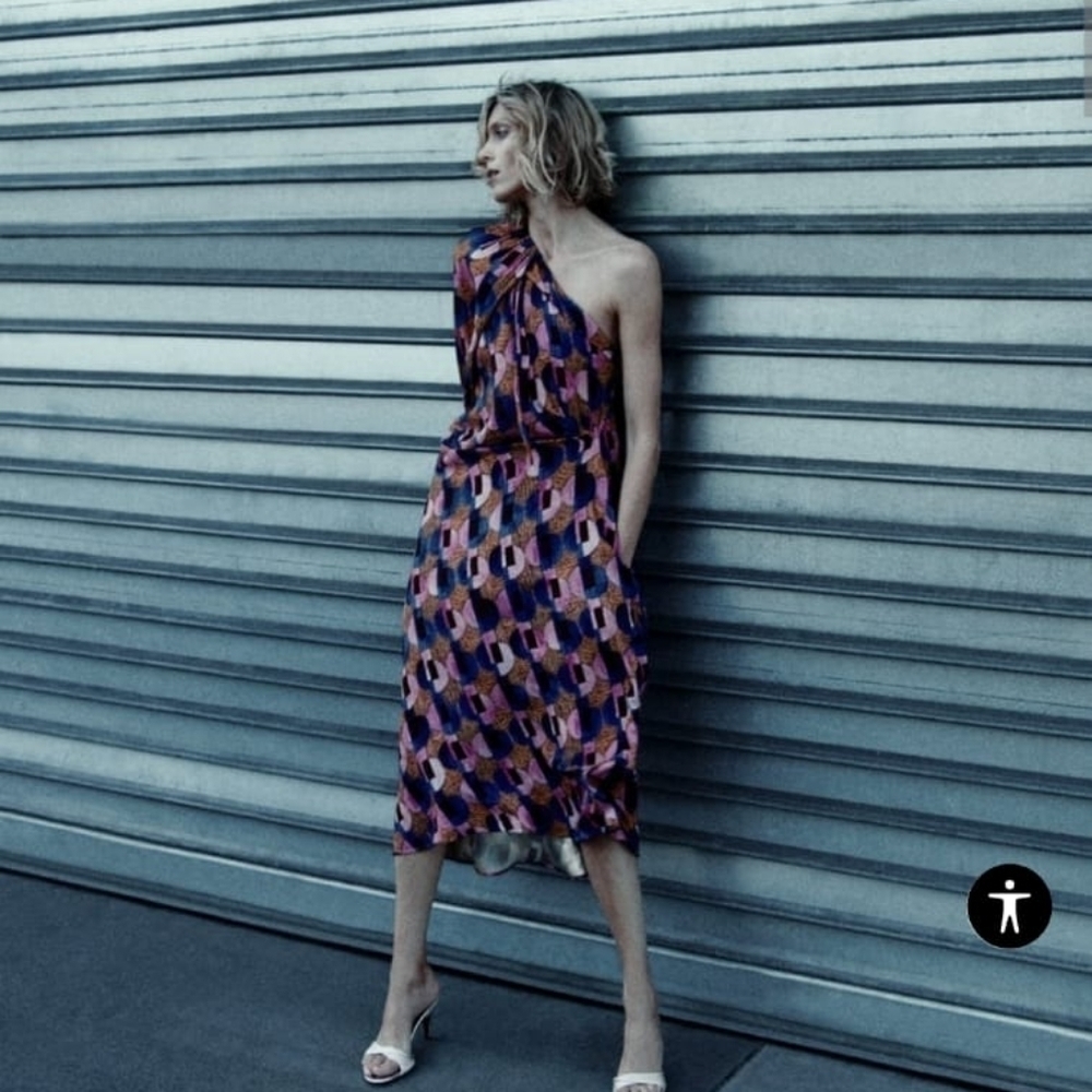 ZARA LIMITED EDITION ASYMMETRIC DRESS PRINTED | 8225/826 SIZE S